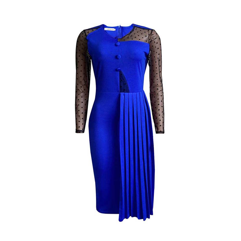 Women Dress Fashion Mesh Slim Fit Patchwork Dress